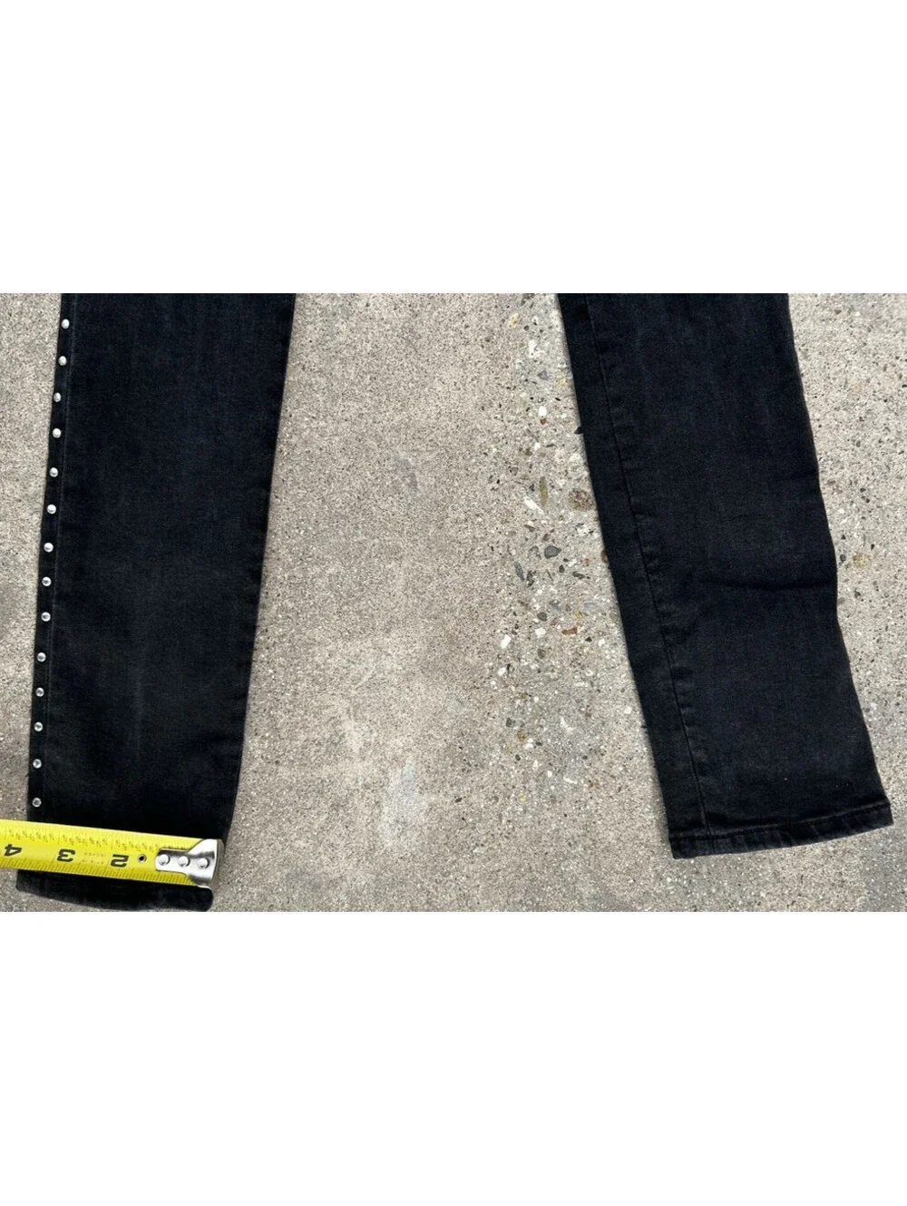 Rag & Bone Black High-Rise Skinny Leg Jeans Black Studded US 24Wx28L